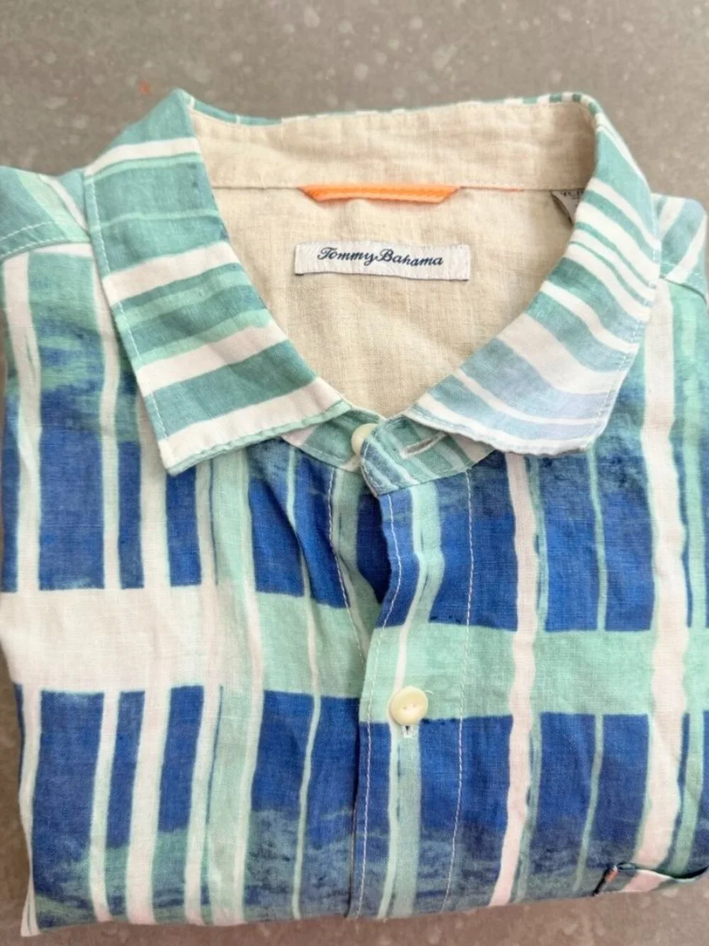 Tommy Bahama 100% Linen Coastal Stripe Button-Down Shirt – Size XL